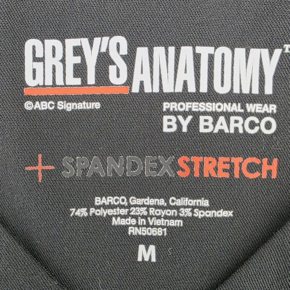 Grey's Anatomy Spandex Stretch Emma 4 Pocket V-neck Scrub Top Size Medium - Picture 10 of 11